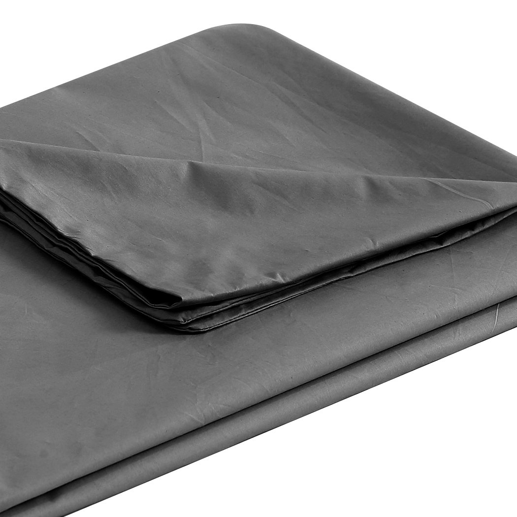 DreamZ 198x122cm Anti Anxiety Weighted Blanket Cover in grey, featuring ultra-soft plush and breathable polyester materials for comfort.